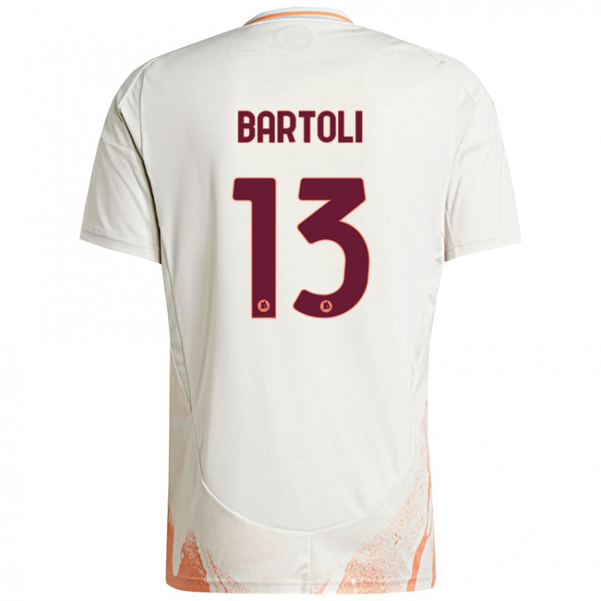 Kinder Elisa Bartoli #13 Cremeweiß Orange Auswärtstrikot Trikot 2024/25 T-Shirt Schweiz