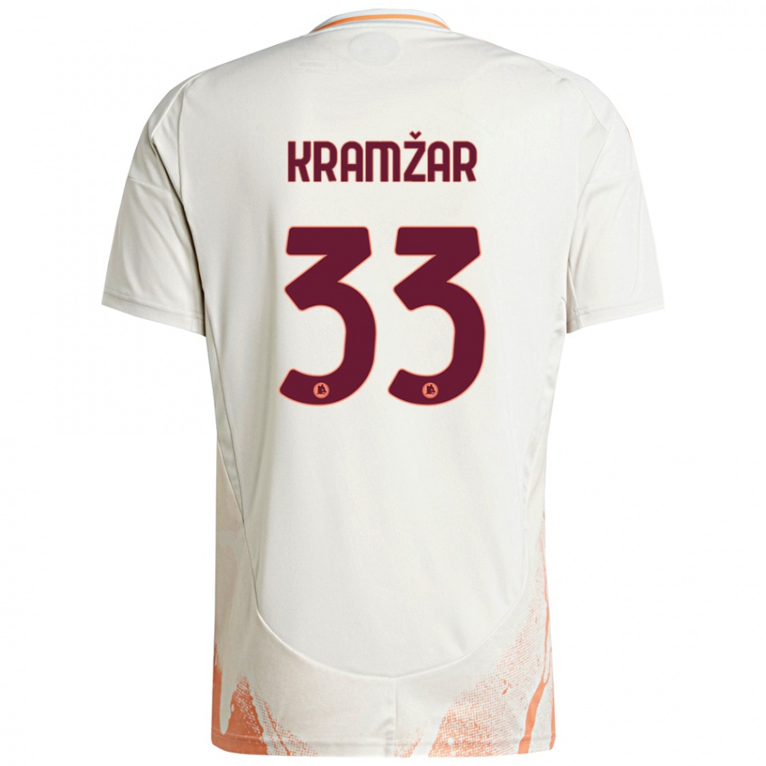 Kinder Zara Kramžar #33 Cremeweiß Orange Auswärtstrikot Trikot 2024/25 T-Shirt Schweiz