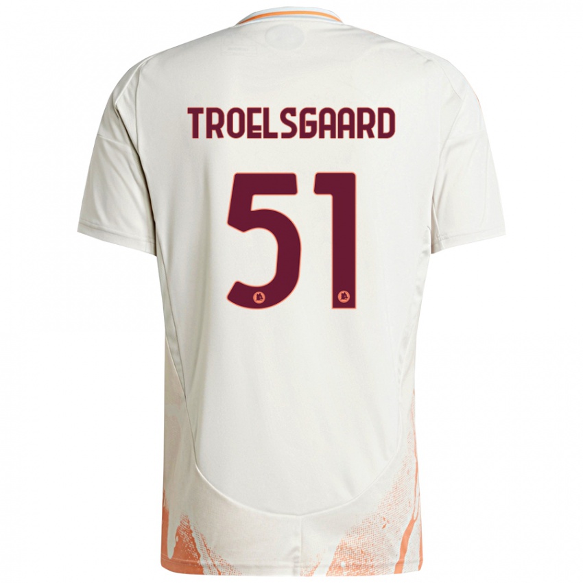 Kinder Sanne Troelsgaard #51 Cremeweiß Orange Auswärtstrikot Trikot 2024/25 T-Shirt Schweiz