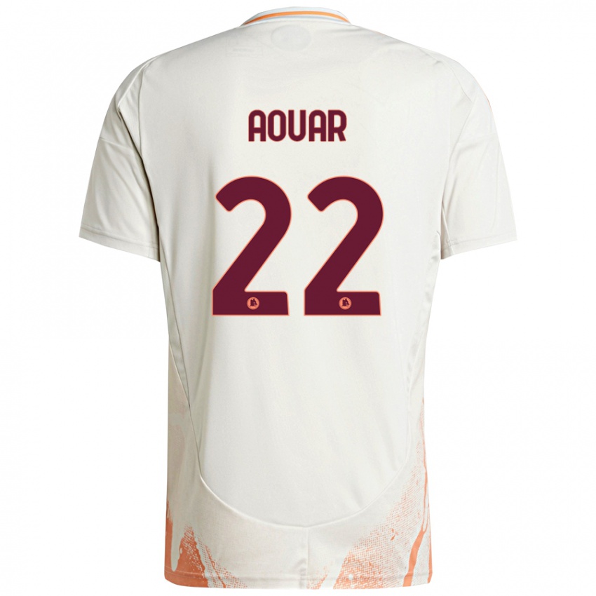 Kinder Houssem Aouar #22 Cremeweiß Orange Auswärtstrikot Trikot 2024/25 T-Shirt Schweiz