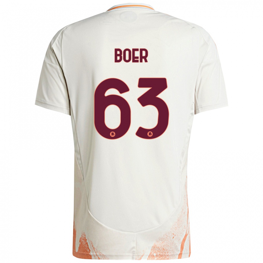 Kinder Pietro Boer #63 Cremeweiß Orange Auswärtstrikot Trikot 2024/25 T-Shirt Schweiz