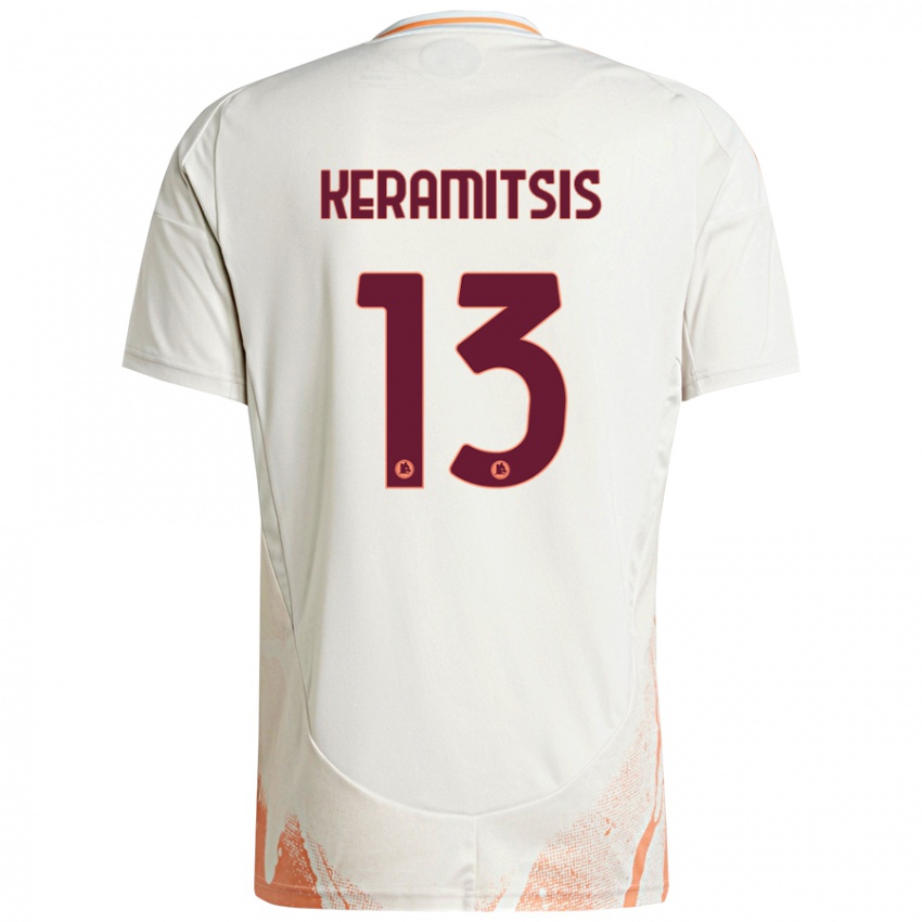 Kinder Dimitrios Keramitsis #13 Cremeweiß Orange Auswärtstrikot Trikot 2024/25 T-Shirt Schweiz