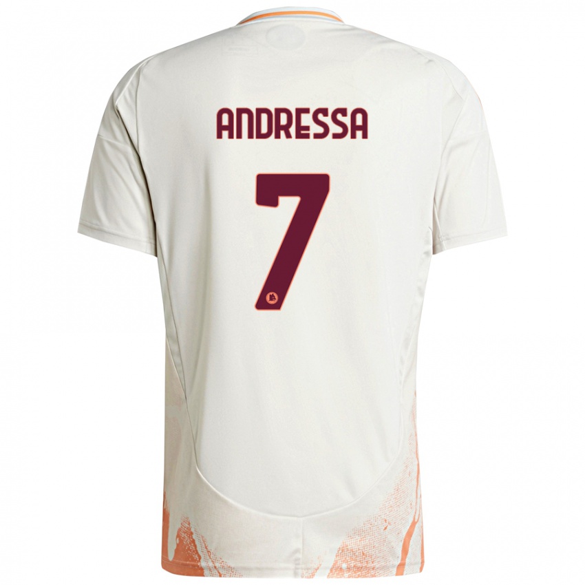 Kinder Andressa #7 Cremeweiß Orange Auswärtstrikot Trikot 2024/25 T-Shirt Schweiz