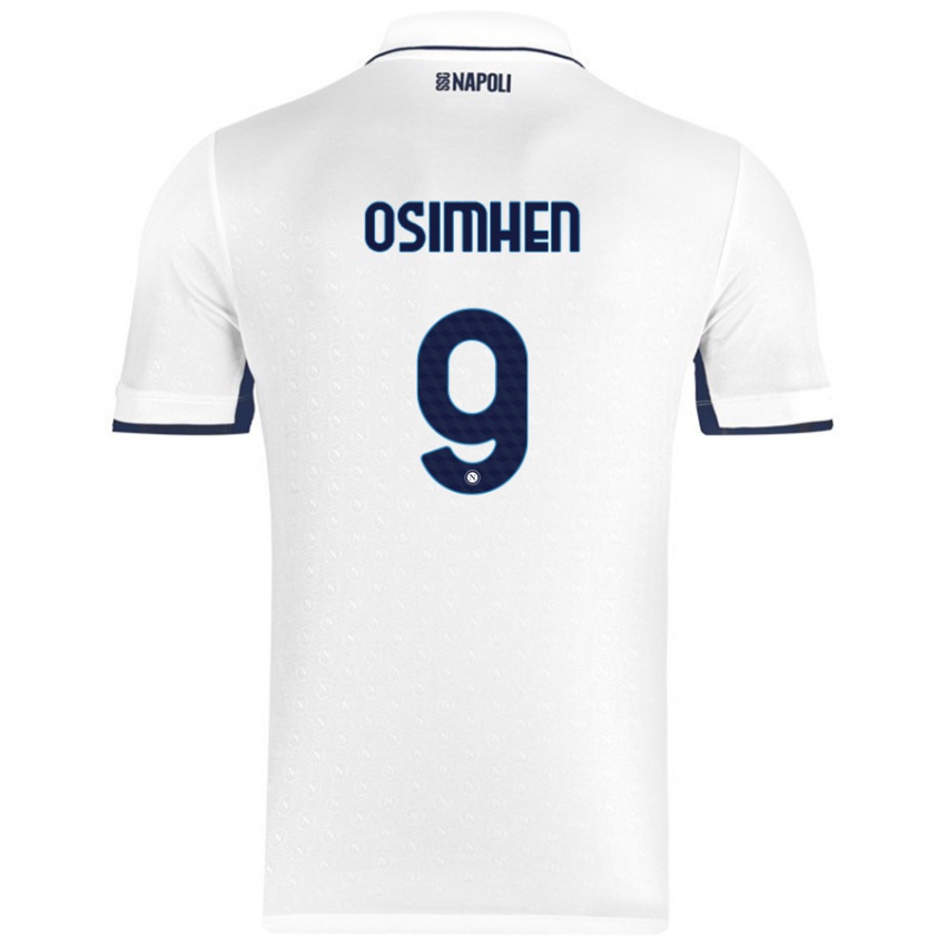 Kinder Victor Osimhen #9 Weiß Königsblau Auswärtstrikot Trikot 2024/25 T-Shirt Schweiz