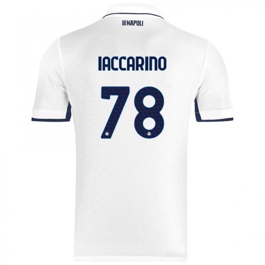 Enfant Maillot Gennaro Iaccarino #78 Blanc Bleu Royal Tenues Extérieur 2024/25 T-Shirt Suisse