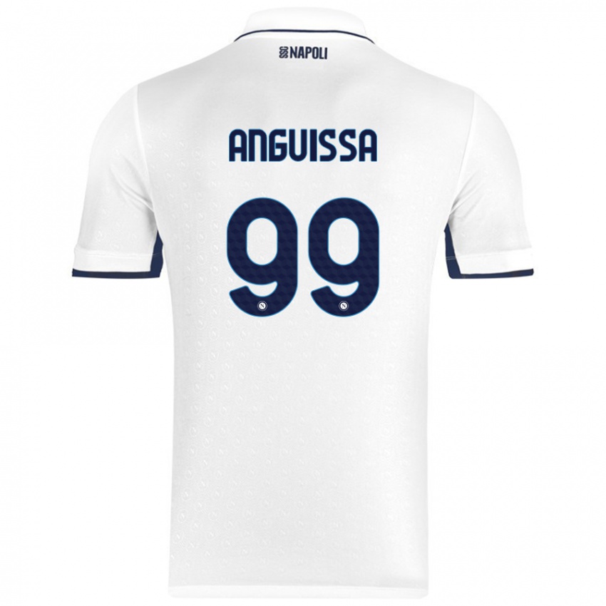 Enfant Maillot Andre Zambo Anguissa #99 Blanc Bleu Royal Tenues Extérieur 2024/25 T-Shirt Suisse