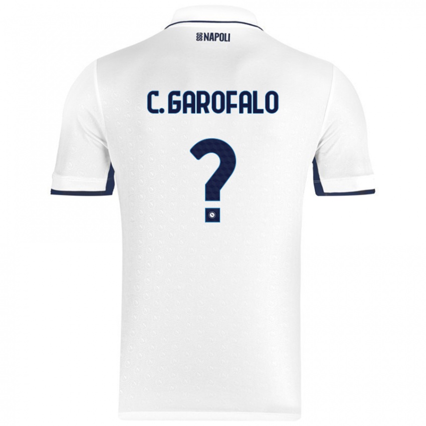 Enfant Maillot Christian Garofalo #0 Blanc Bleu Royal Tenues Extérieur 2024/25 T-Shirt Suisse