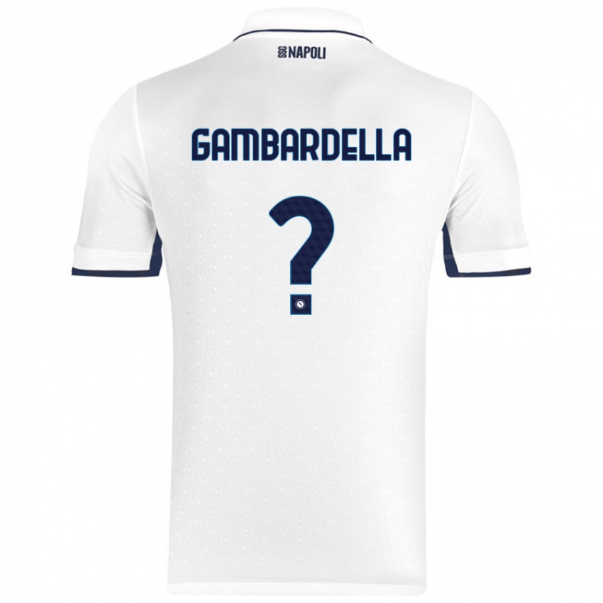 Enfant Maillot Vittorio Gambardella #0 Blanc Bleu Royal Tenues Extérieur 2024/25 T-Shirt Suisse