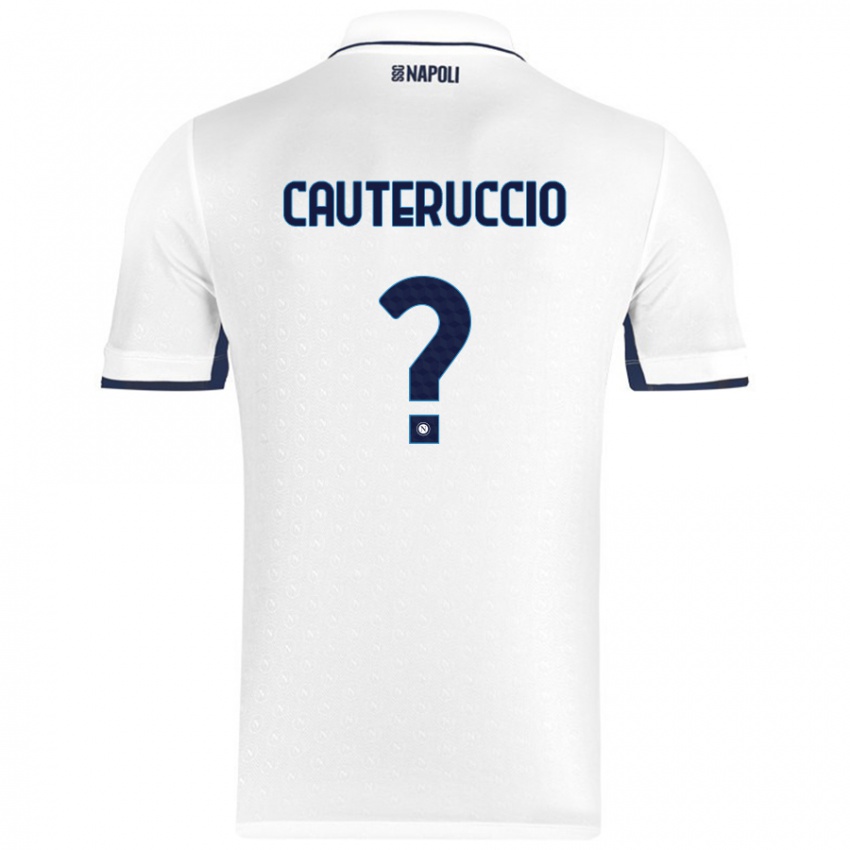 Enfant Maillot Walter Cauteruccio #0 Blanc Bleu Royal Tenues Extérieur 2024/25 T-Shirt Suisse