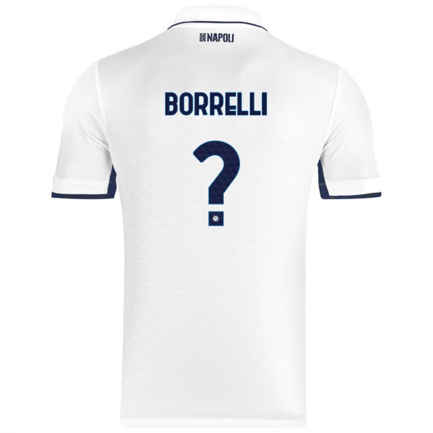 Enfant Maillot Ciro Borrelli #0 Blanc Bleu Royal Tenues Extérieur 2024/25 T-Shirt Suisse