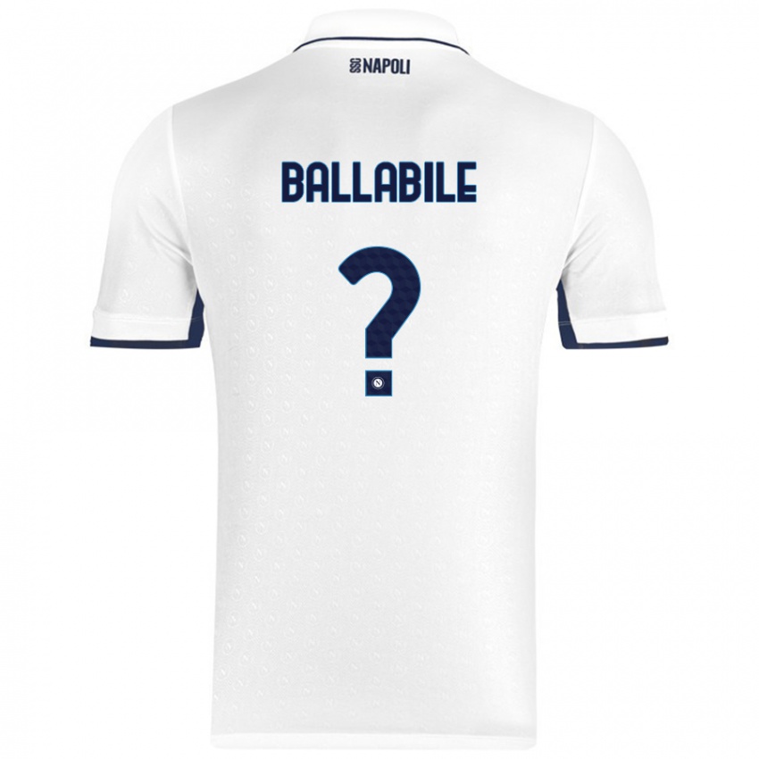 Enfant Maillot Ernesto Ballabile #0 Blanc Bleu Royal Tenues Extérieur 2024/25 T-Shirt Suisse