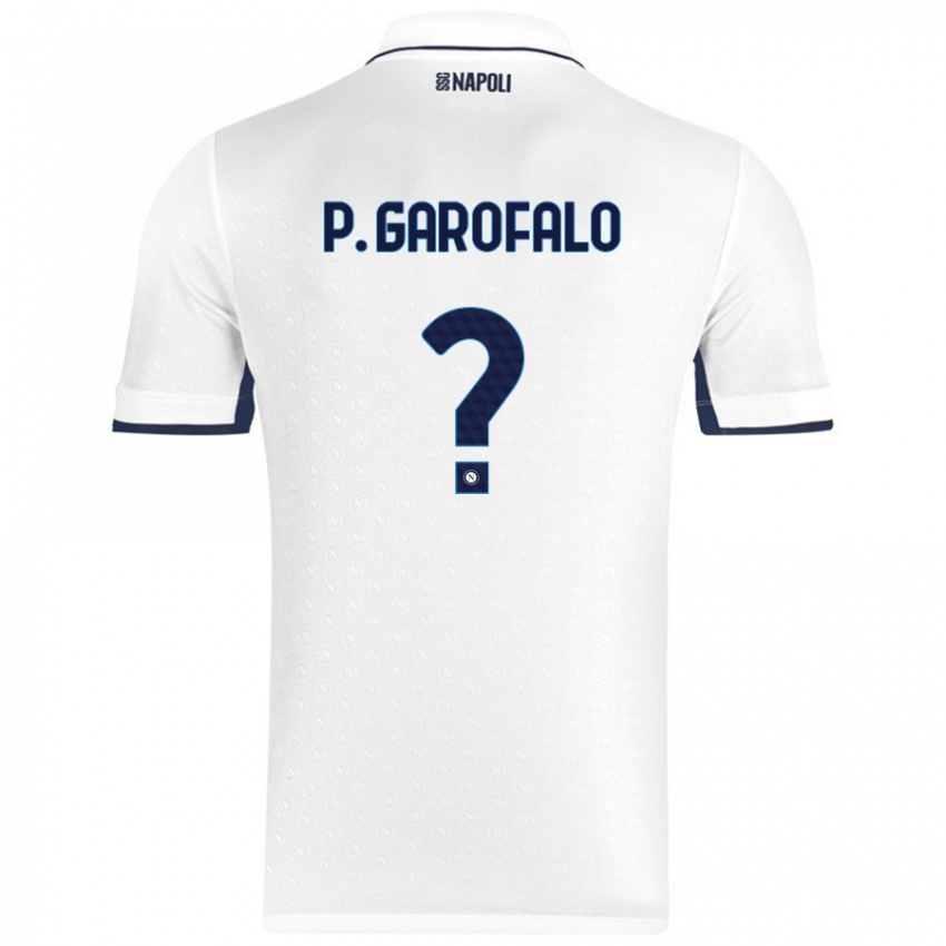 Enfant Maillot Pasquale Garofalo #0 Blanc Bleu Royal Tenues Extérieur 2024/25 T-Shirt Suisse