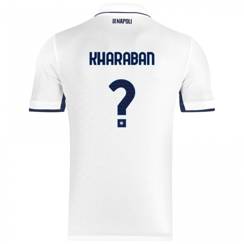 Enfant Maillot Vitaliy Kharaban #0 Blanc Bleu Royal Tenues Extérieur 2024/25 T-Shirt Suisse