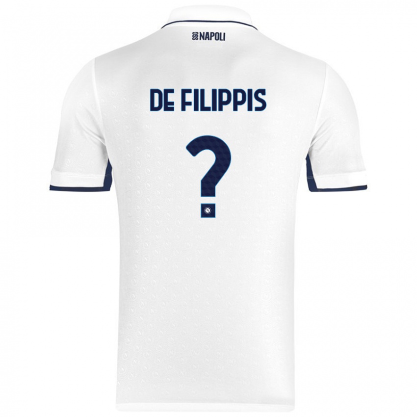 Enfant Maillot Antonio De Filippis #0 Blanc Bleu Royal Tenues Extérieur 2024/25 T-Shirt Suisse