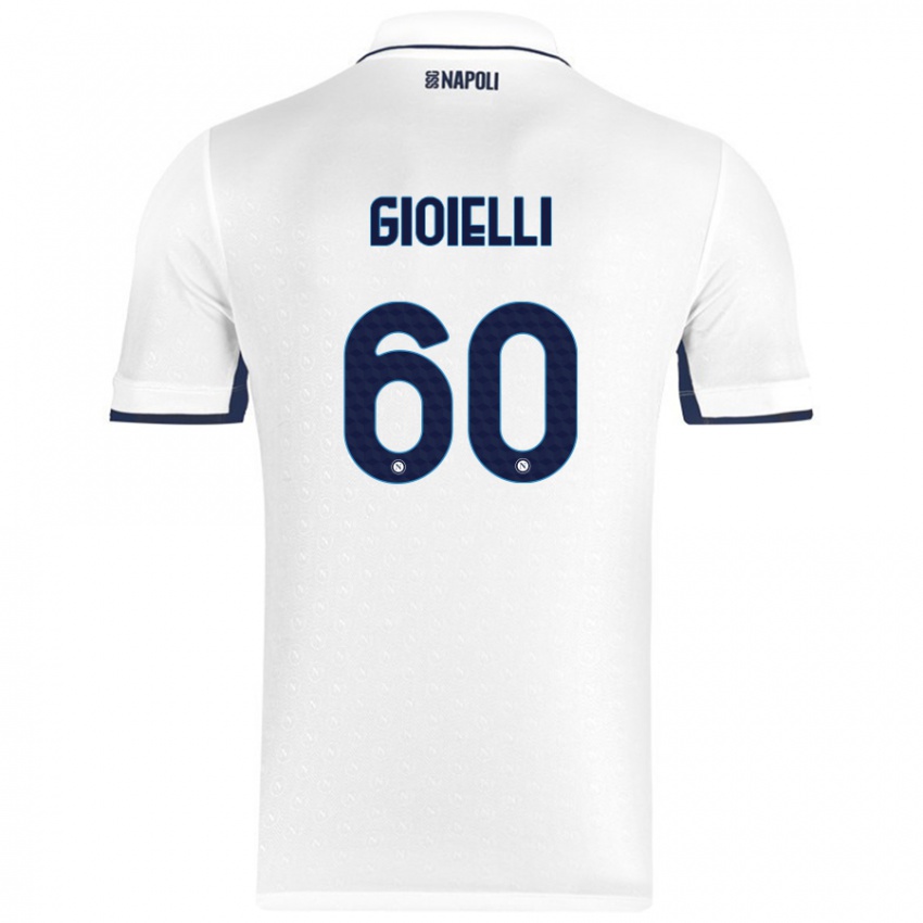 Enfant Maillot Francesco Gioielli #60 Blanc Bleu Royal Tenues Extérieur 2024/25 T-Shirt Suisse