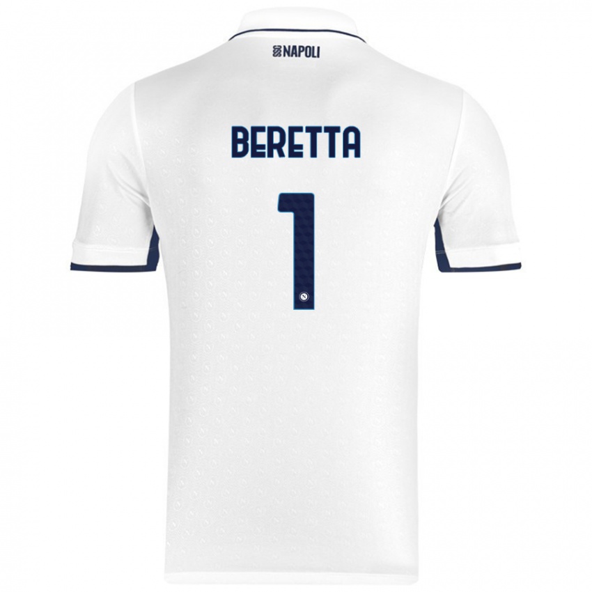 Enfant Maillot Beatrice Beretta #1 Blanc Bleu Royal Tenues Extérieur 2024/25 T-Shirt Suisse