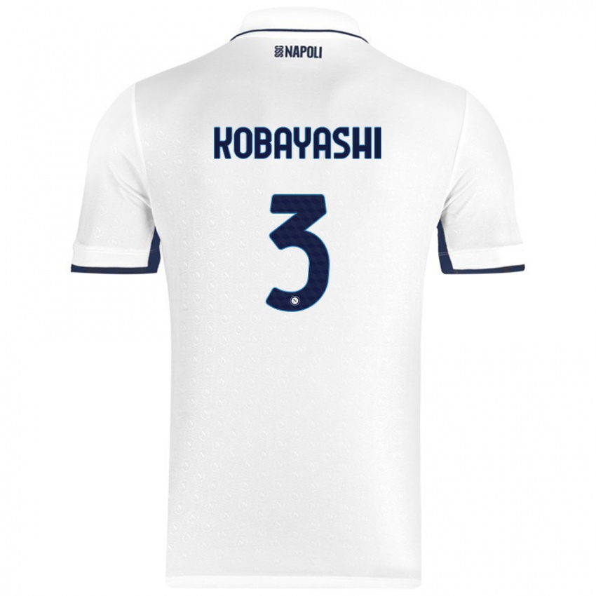 Enfant Maillot Miharu Kobayashi #3 Blanc Bleu Royal Tenues Extérieur 2024/25 T-Shirt Suisse