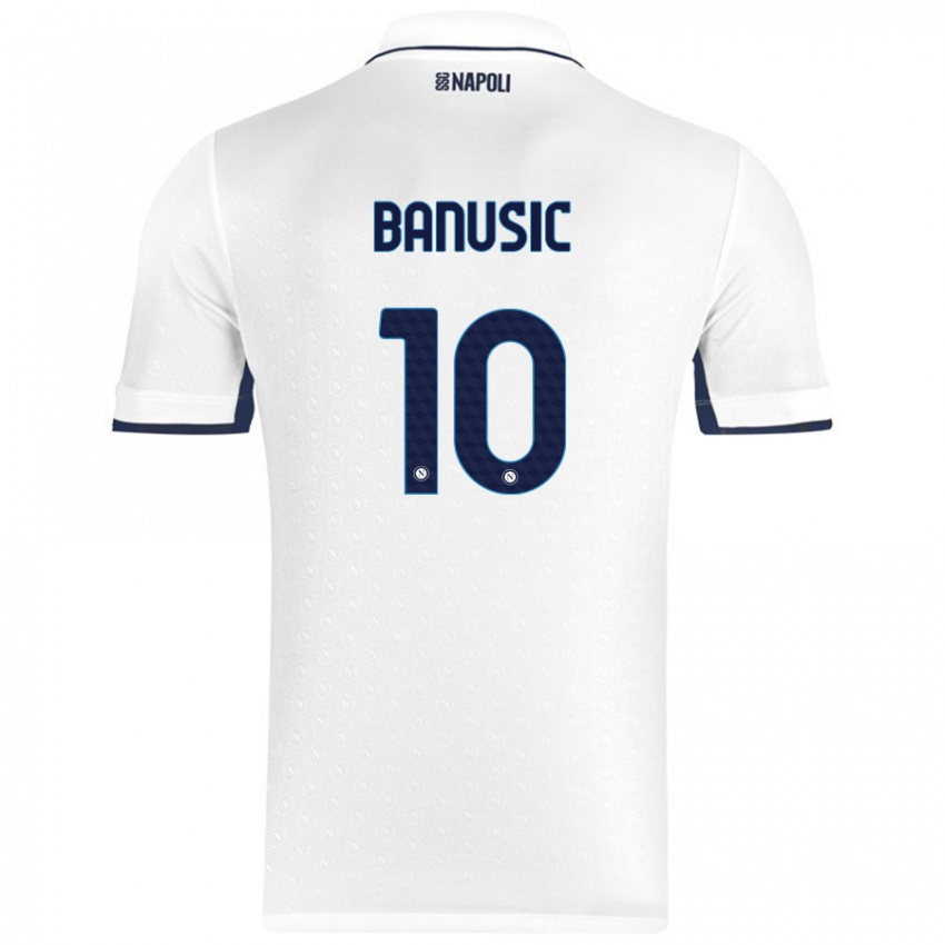 Enfant Maillot Marija Banušić #10 Blanc Bleu Royal Tenues Extérieur 2024/25 T-Shirt Suisse