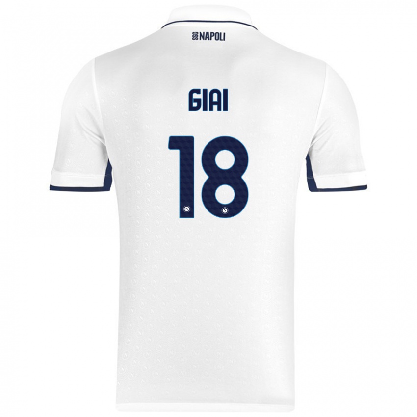 Enfant Maillot Alice Giai #18 Blanc Bleu Royal Tenues Extérieur 2024/25 T-Shirt Suisse