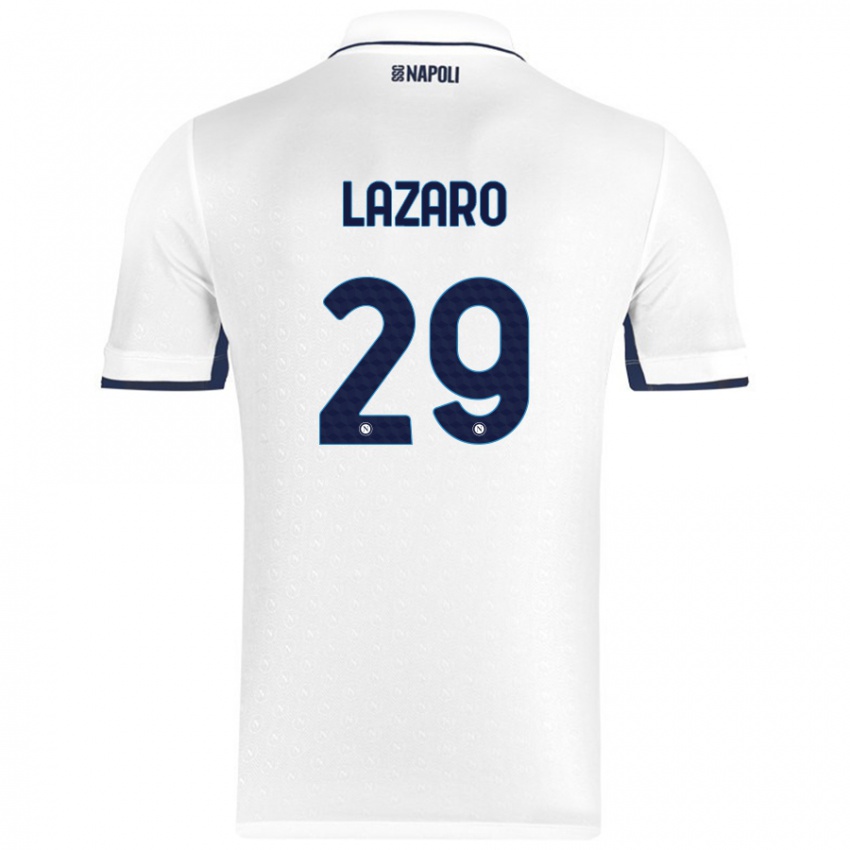 Enfant Maillot Paloma Lázaro #29 Blanc Bleu Royal Tenues Extérieur 2024/25 T-Shirt Suisse