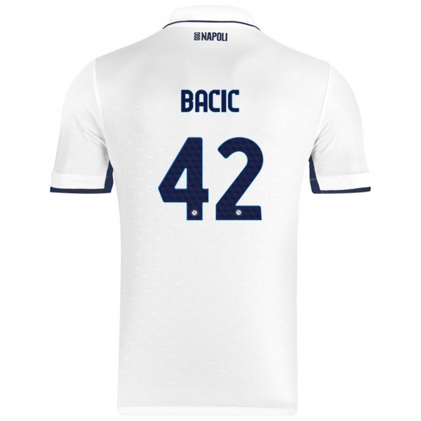 Enfant Maillot Doris Bačić #42 Blanc Bleu Royal Tenues Extérieur 2024/25 T-Shirt Suisse