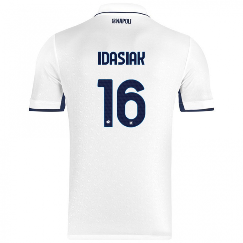 Enfant Maillot Hubert Idasiak #16 Blanc Bleu Royal Tenues Extérieur 2024/25 T-Shirt Suisse