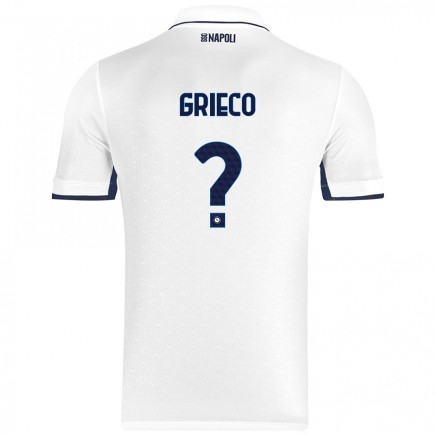 Enfant Maillot Alessandro Grieco #0 Blanc Bleu Royal Tenues Extérieur 2024/25 T-Shirt Suisse