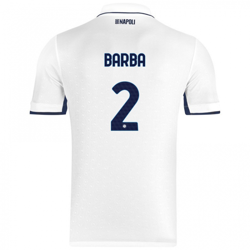 Enfant Maillot Benedetto Barba #2 Blanc Bleu Royal Tenues Extérieur 2024/25 T-Shirt Suisse