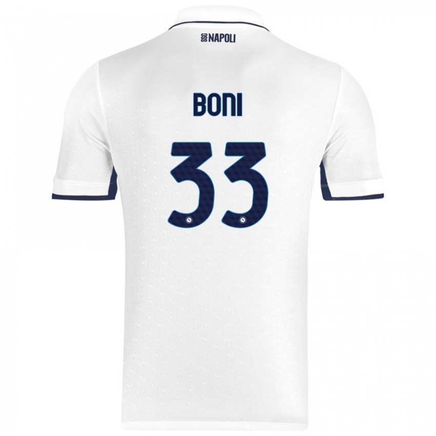 Enfant Maillot Landry Boni #33 Blanc Bleu Royal Tenues Extérieur 2024/25 T-Shirt Suisse