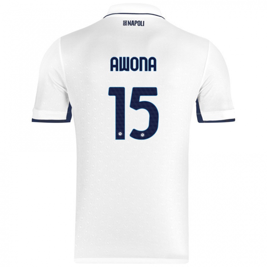 Enfant Maillot Aurelle Awona #15 Blanc Bleu Royal Tenues Extérieur 2024/25 T-Shirt Suisse