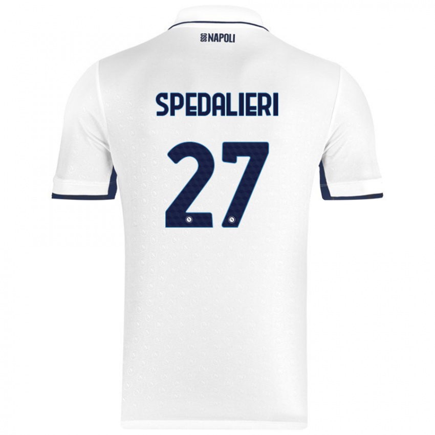 Enfant Maillot Johnatan Andrea Spedalieri #27 Blanc Bleu Royal Tenues Extérieur 2024/25 T-Shirt Suisse