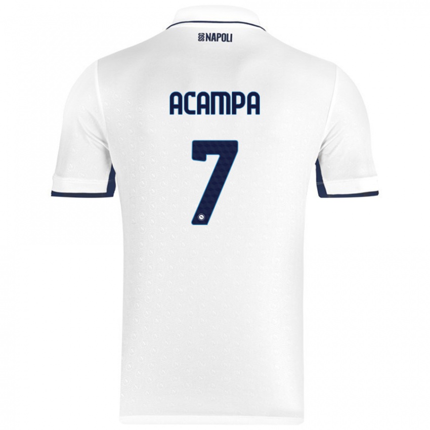 Enfant Maillot Davide Acampa #7 Blanc Bleu Royal Tenues Extérieur 2024/25 T-Shirt Suisse