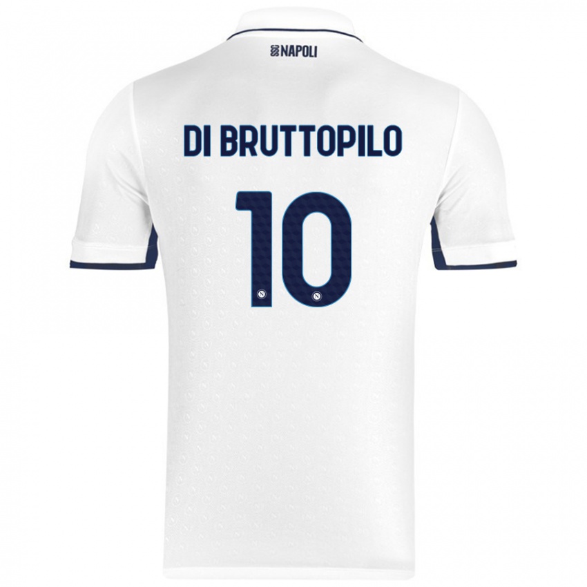 Enfant Maillot Giuseppe Ambrosino Di Bruttopilo #10 Blanc Bleu Royal Tenues Extérieur 2024/25 T-Shirt Suisse