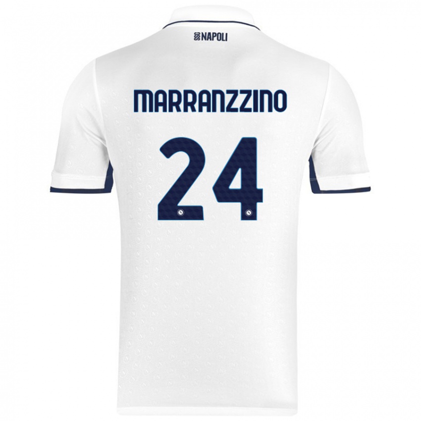 Enfant Maillot Pasquale Marranzzino #24 Blanc Bleu Royal Tenues Extérieur 2024/25 T-Shirt Suisse