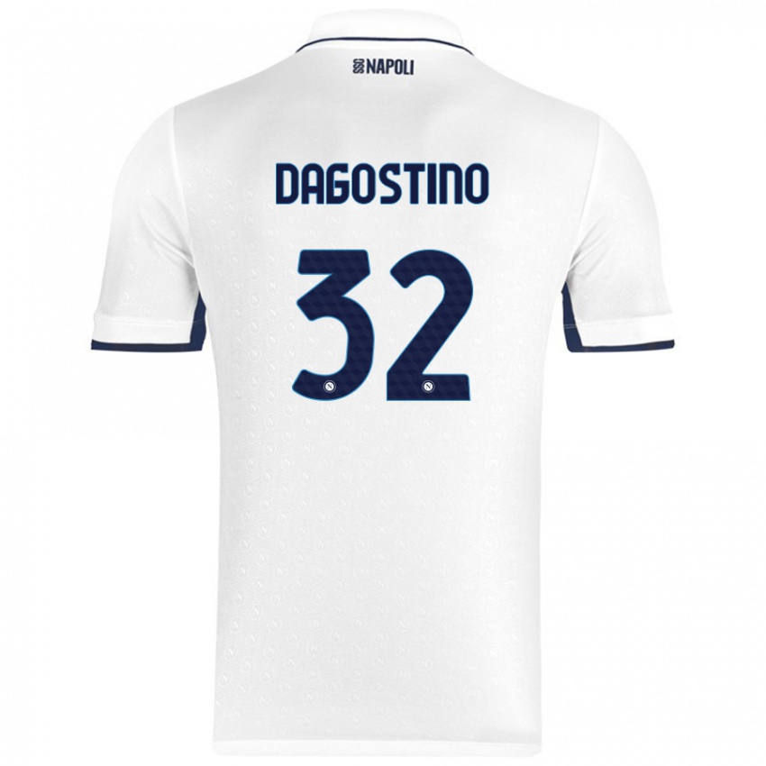 Enfant Maillot Giuseppe Dagostino #32 Blanc Bleu Royal Tenues Extérieur 2024/25 T-Shirt Suisse