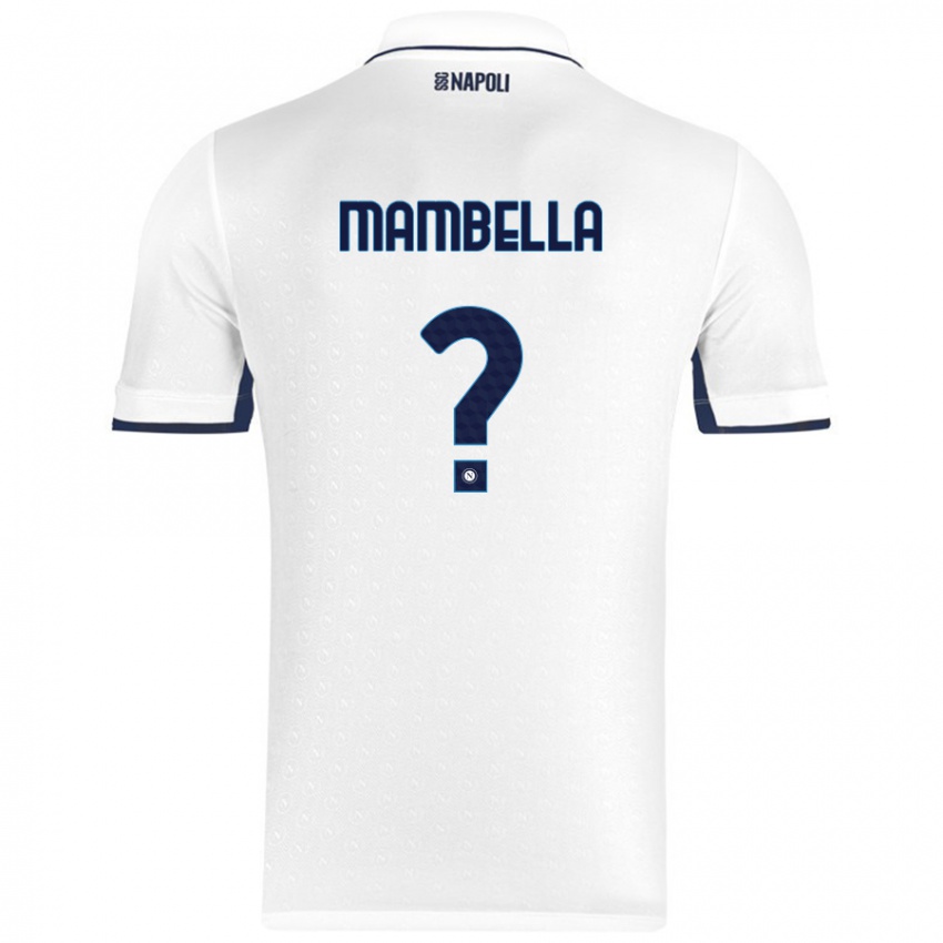 Enfant Maillot Andrea Mambella #0 Blanc Bleu Royal Tenues Extérieur 2024/25 T-Shirt Suisse