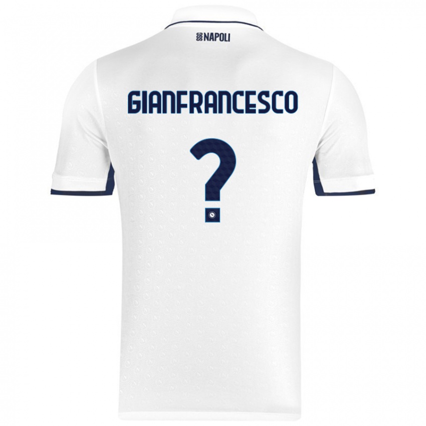 Enfant Maillot Sergio Gianfrancesco #0 Blanc Bleu Royal Tenues Extérieur 2024/25 T-Shirt Suisse