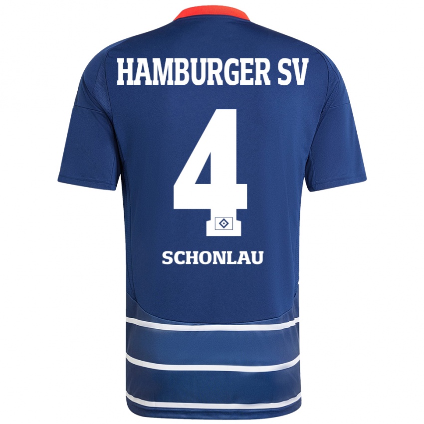 Kinder Sebastian Schonlau #4 Dunkelblau Auswärtstrikot Trikot 2024/25 T-Shirt Schweiz