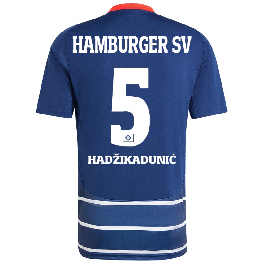 Kinder Dennis Hadzikadunic #5 Dunkelblau Auswärtstrikot Trikot 2024/25 T-Shirt Schweiz