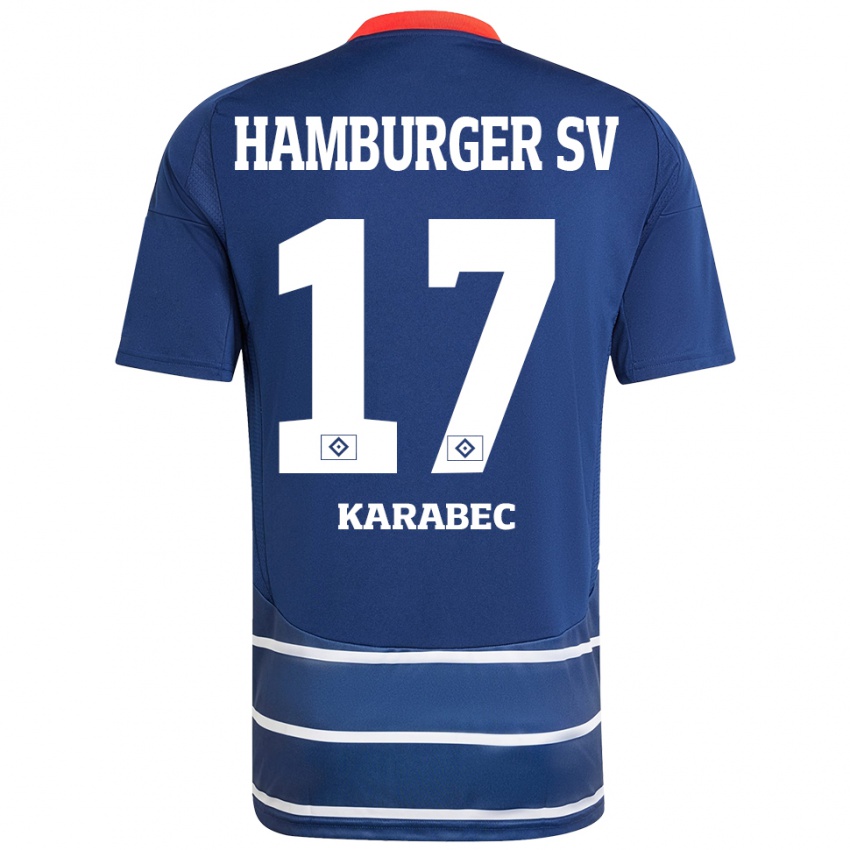 Kinder Adam Karabec #17 Dunkelblau Auswärtstrikot Trikot 2024/25 T-Shirt Schweiz