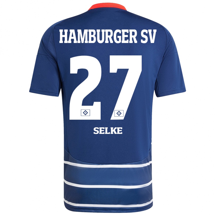 Kinder Davie Selke #27 Dunkelblau Auswärtstrikot Trikot 2024/25 T-Shirt Schweiz