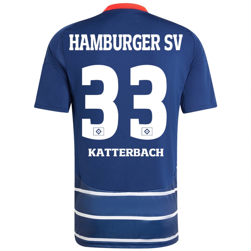 Kinder Noah Katterbach #33 Dunkelblau Auswärtstrikot Trikot 2024/25 T-Shirt Schweiz