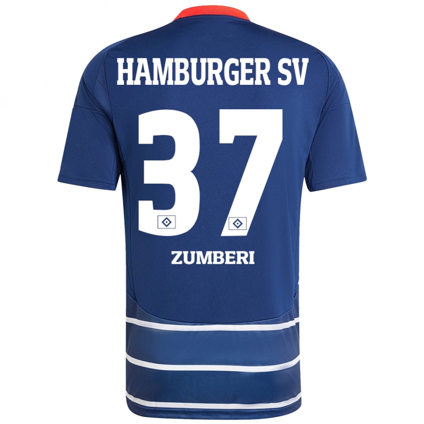 Kinder Valon Zumberi #37 Dunkelblau Auswärtstrikot Trikot 2024/25 T-Shirt Schweiz