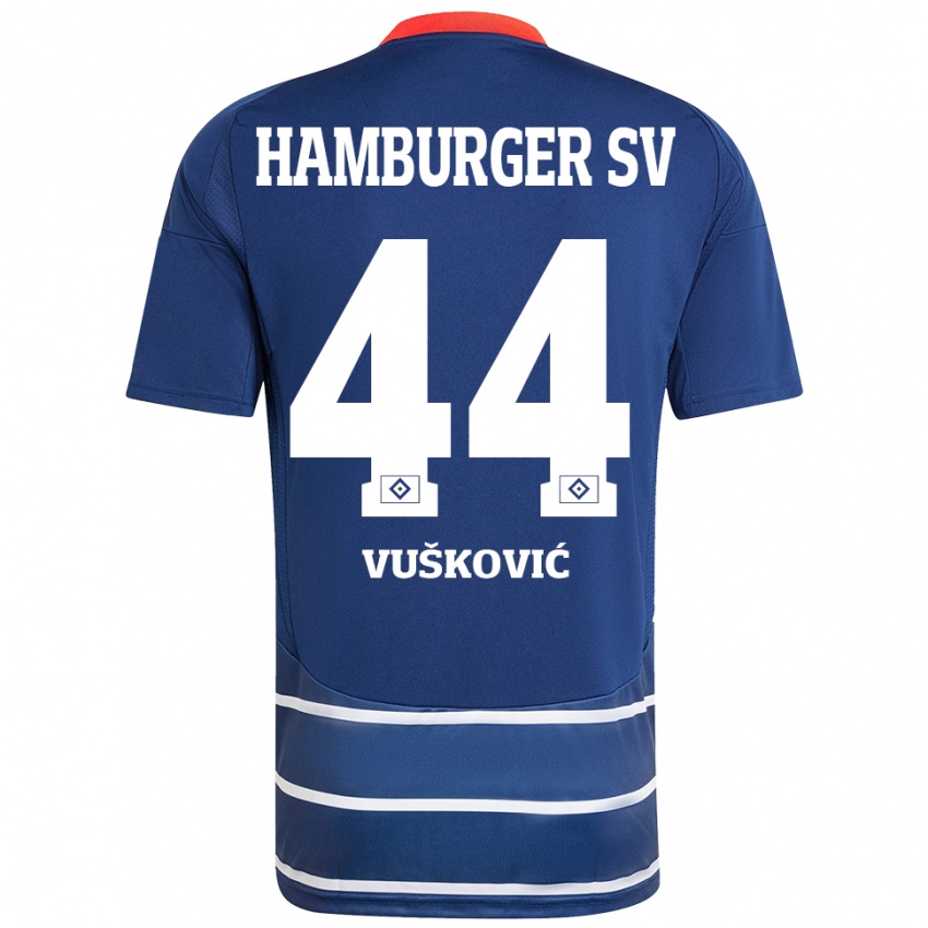 Kinder Mario Vuskovic #44 Dunkelblau Auswärtstrikot Trikot 2024/25 T-Shirt Schweiz