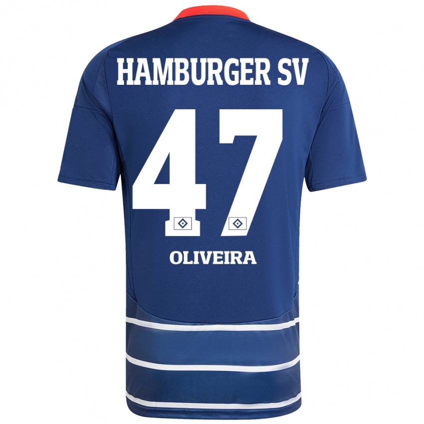 Kinder Nicolas Oliveira #47 Dunkelblau Auswärtstrikot Trikot 2024/25 T-Shirt Schweiz