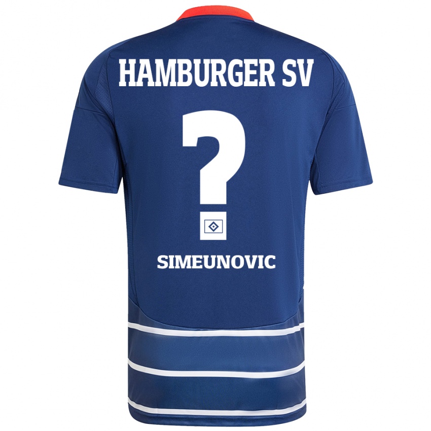 Kinder Denis Simeunovic #0 Dunkelblau Auswärtstrikot Trikot 2024/25 T-Shirt Schweiz