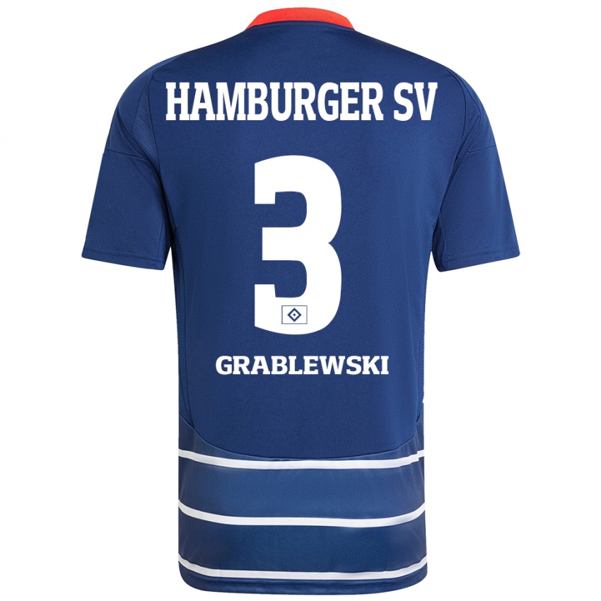 Kinder Max Grablewski #3 Dunkelblau Auswärtstrikot Trikot 2024/25 T-Shirt Schweiz