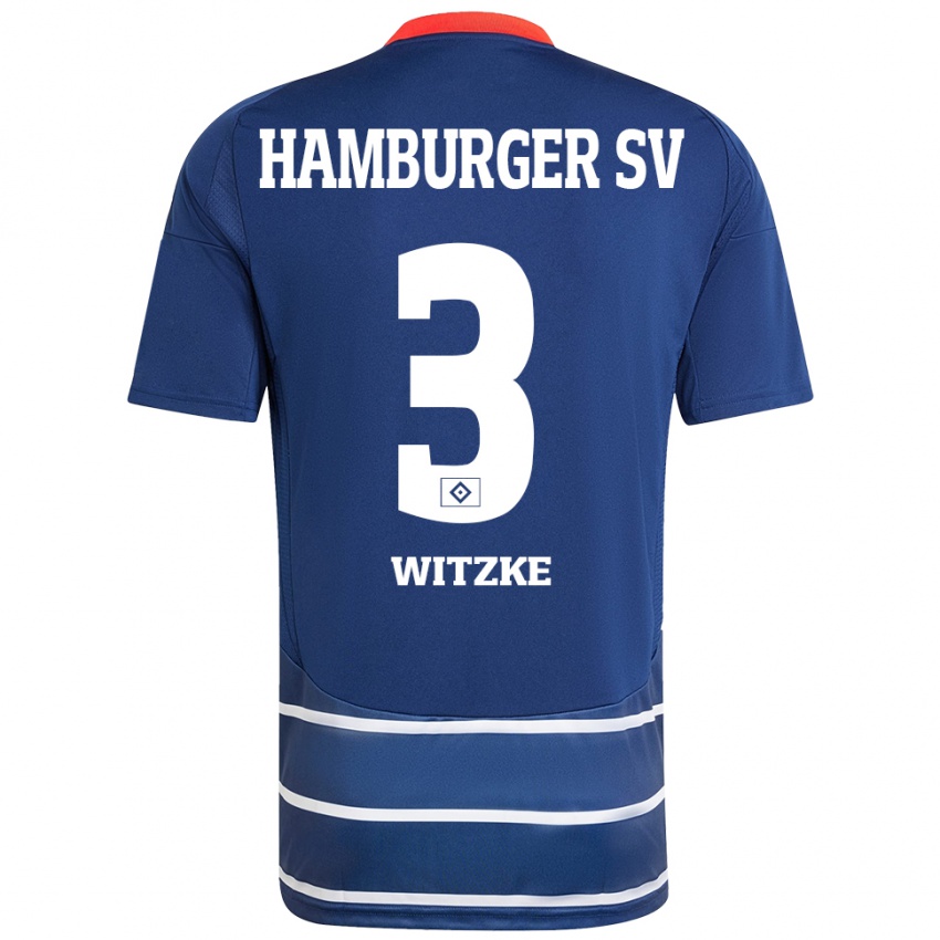 Kinder Oliver Witzke #3 Dunkelblau Auswärtstrikot Trikot 2024/25 T-Shirt Schweiz