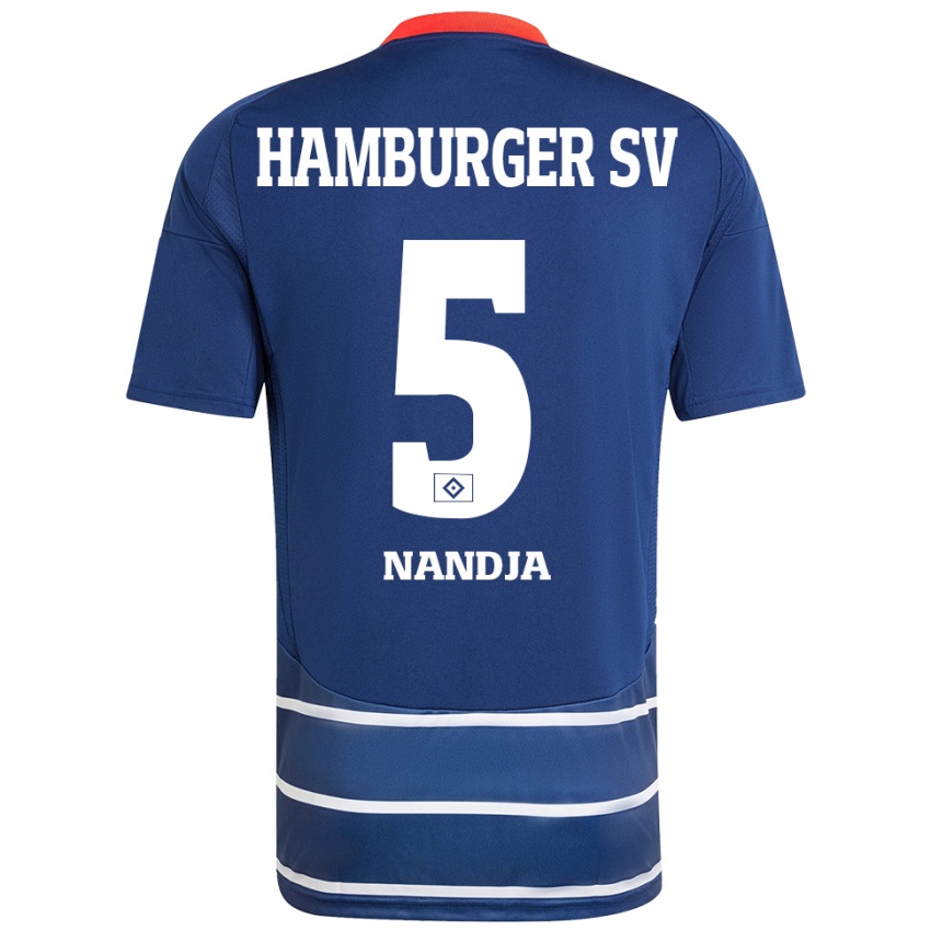 Kinder Shafiq Nandja #5 Dunkelblau Auswärtstrikot Trikot 2024/25 T-Shirt Schweiz