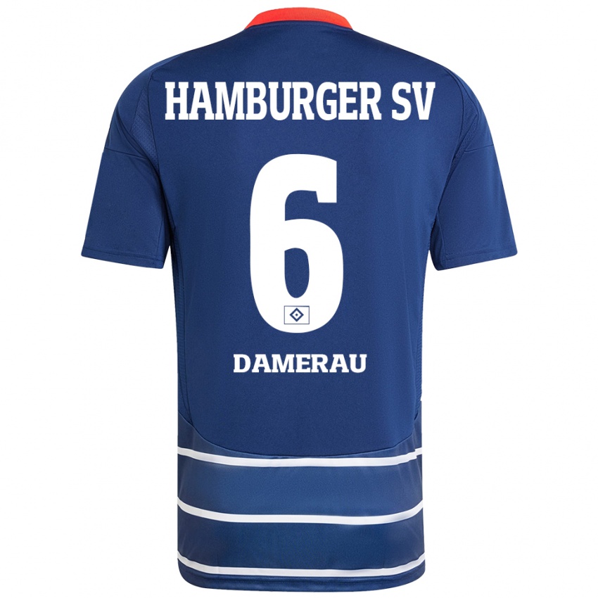 Kinder Alexander Werner Damerau #6 Dunkelblau Auswärtstrikot Trikot 2024/25 T-Shirt Schweiz